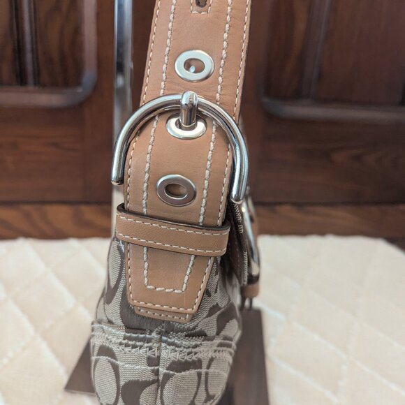 Coach Tan khaki signature C soho hobo bag 10602 y2k - Picture 5 of 12